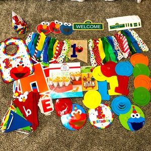 Elmo/Sesame Street 1st birthday party supplies